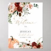 Herbst-Brautparty-Willkommensschild, Herbstdusche Poster (Vorne)