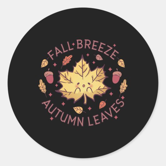 Herbst Breeze Herbst Blätter Ahornleaf Runder Aufkleber (Vorderseite)