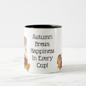 Herbst bricht Glück Zweifarbige Tasse (Mittel)