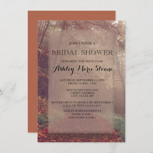 Herbst bringt Bridal-Dusche zur Einladung (Vorne/Hinten)