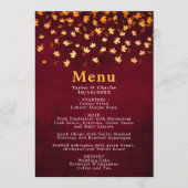 Herbst bringt Gold und Rote Hochzeit Menükarte (Vorderseite)