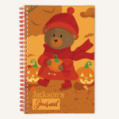 Herbst Brown Bär Kid Journal Spiral Notebook Notizblock (Vorderseite)