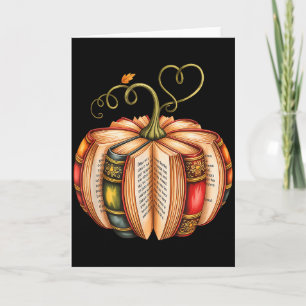 Herbst-Buch-Kürbis Herbst-Bibliothekare Bücherwurm Karte