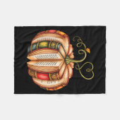 Herbst Buch Kürbis Herbst Bibliothekaren Bücherwur Fleecedecke (Vorderseite (Horizontal))