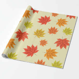 Herbst Buntes Herbst Ahorn Blätter Muster Geschenkpapier