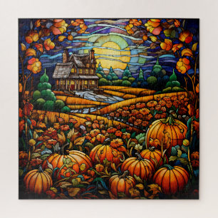 Herbst-Buntglas-Puzzle Puzzle