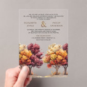 Herbst Burgund Bäume Hochzeit Acryleinladungen (Insitu (Handheld))