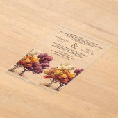Herbst Burgund Bäume Hochzeit Acryleinladungen (Ablage )
