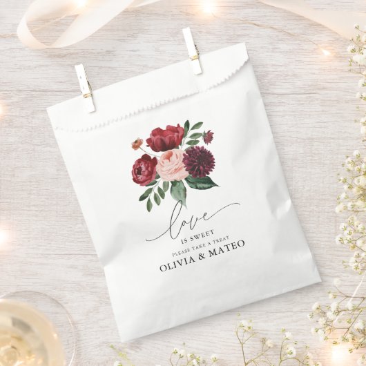 Herbst-Burgund-Blume Geschenktütchen (Ausgeschnitten)