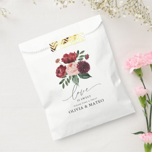 Herbst-Burgund-Blume Geschenktütchen (Versiegelt)