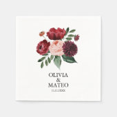 Herbst-Burgund-Blume Serviette (Vorderseite)