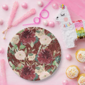 Herbst Burgund Chrysanthemum Blush Rosa Rose Pappteller (Party)