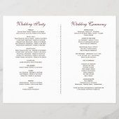 Herbst-Burgund-Flora-Wein-Barrel-Hochzeitsprogramm Flyer (Hinten)