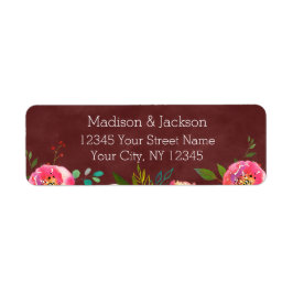 Herbst-Burgund-Floral-Hochzeit-Rücksendeadresse