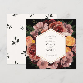 Herbst Burgund Floral Save the Date Einladung