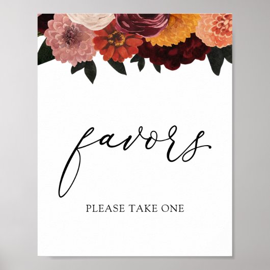 Herbst Burgund Florals Favorit Poster (Vorne)