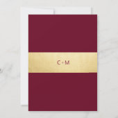 Herbst-Burgund-Gold-FALL in LIEBE-Hochzeit Einladung (Rückseite)