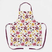Herbst-Burgund-Gold-Wildblumen-Muster Schürze (Vorderseite)