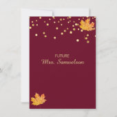 Herbst-Burgund-Marsala-Brautparty Einladung (Rückseite)