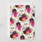 Herbst Burgund & Orange Blumenkohl Tee Einladung (Rückseite)