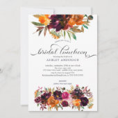 Herbst Burgund & Orange Floral Bridal Luncheon Einladung (Vorderseite)