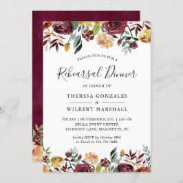 Herbst Burgund Peach Gold Probe Dinner Einladung