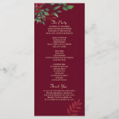 Herbst-Burgund und Hochzeit der Seestreitkräfte Programm (Rückseite)