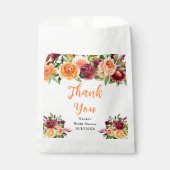 Herbst-Burgund und Orange Hochzeit-Dankeschön Geschenktütchen (Vorderseite)