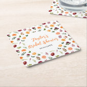 Herbst-Burgund und Orangefarbenes Brautparty Rechteckiger Pappuntersetzer (angewinkelt)