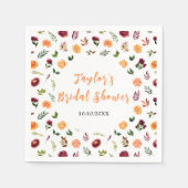 Herbst-Burgund und Orangefarbenes Brautparty Serviette (Vorderseite)