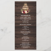 Herbst Burgund Wein Barrel Floral Wedding Programm (Vorderseite)