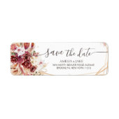 Herbst-Burgunder-Blumen-Save-the-Date-Rücksendeeti (Vorne)