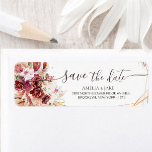 Herbst-Burgunder-Blumen-Save-the-Date-Rücksendeeti