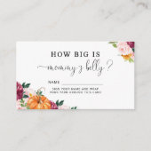 Herbst burgunder Kürbis, wie groß Mama-Bauch Begleitkarte (Vorderseite)