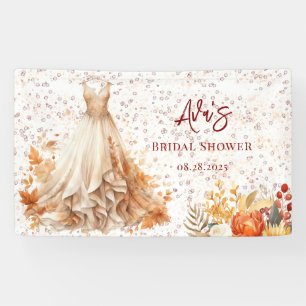 Herbst Burgunder Orange Florale Brautparty Banner
