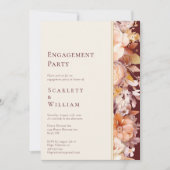 Herbst-BurgundModerne Foto-Engagement Partei Einladung (Vorderseite)