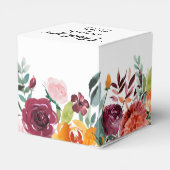 Herbst-Burgundy Blush Bloral Blossom Hochzeit Geschenkschachtel (Rückseite)