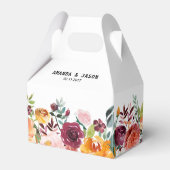 Herbst-Burgundy Blush Bloral Blossom Hochzeit Geschenkschachtel (Vorderseite)