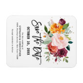 Herbst Burgundy Blush Bloral Blossom Save the Date Magnet (Horizontal)