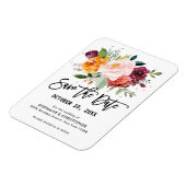 Herbst Burgundy Blush Bloral Blossom Save the Date Magnet (Linke Seite)
