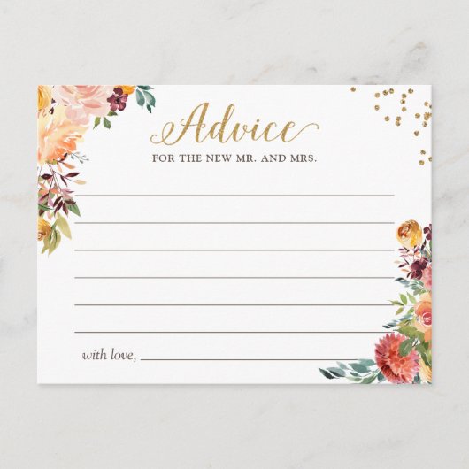 Herbst Burgundy Blütengolden Worte der Ratenkarte Postkarte (Vorderseite)