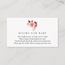 Herbst-Burgundy-Bücher für Babyeinschlusskarte Begleitkarte