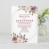 Herbst Burgundy Geodäsie Einladung (Stehend Vorderseite)