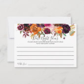 Herbst Burgundy Orange Date Night Ideenkarte Einladung (Vorderseite)