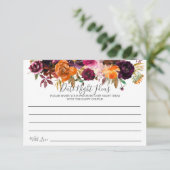 Herbst Burgundy Orange Date Night Ideenkarte Einladung (Stehend Vorderseite)