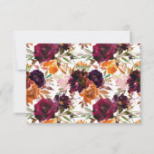 Herbst Burgundy Orange Date Night Ideenkarte Einladung (Rückseite)