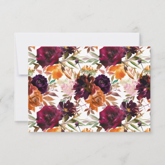 Herbst Burgundy Orange Date Night Ideenkarte Einladung (Rückseite)