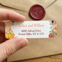 Herbst Burgundy Orange Floral Blätter Pumpkin