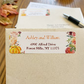 Herbst Burgundy Orange Floral Blätter Pumpkin