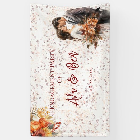 Herbst Burgundy Orange Probe Dinner Banner (Vertikal)